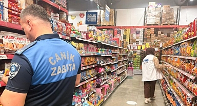 Canik Zabıtasından Grosmarket Denetimi